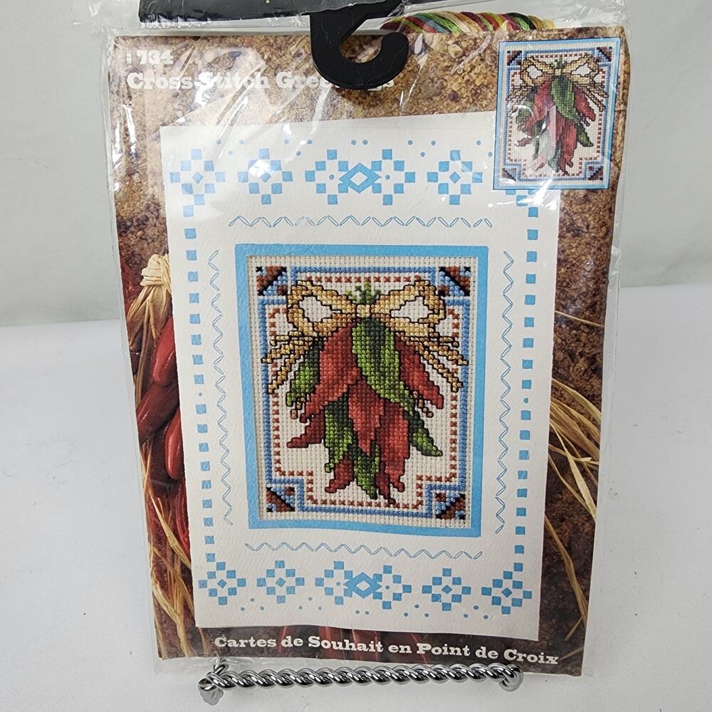 Design Works Crafts Cross Stitch Greeting #734 Chili Peppers Small 4" x 6" NIP